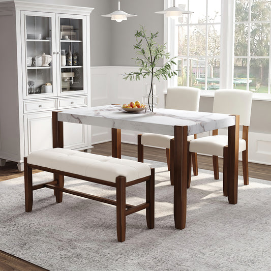 4-Piece Modern Dining Furniture Set, 4-Person Space-Saving Dinette for Kitchen,