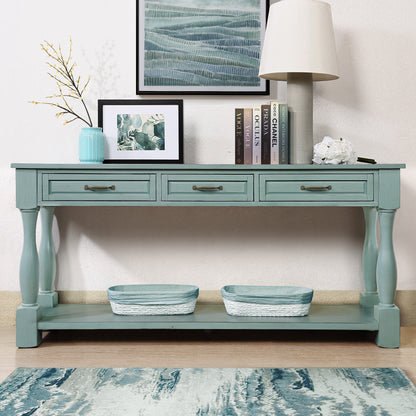 The ModuHaus 63" Solid Wood Console Table (Retro Blue)
