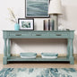 The ModuHaus 63" Solid Wood Console Table (Retro Blue)