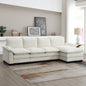 Modern Chenille Sectional Sofa with Double Cushions, L-shaped Comfy Cloud Couch with Reversible Chaise for Living Room