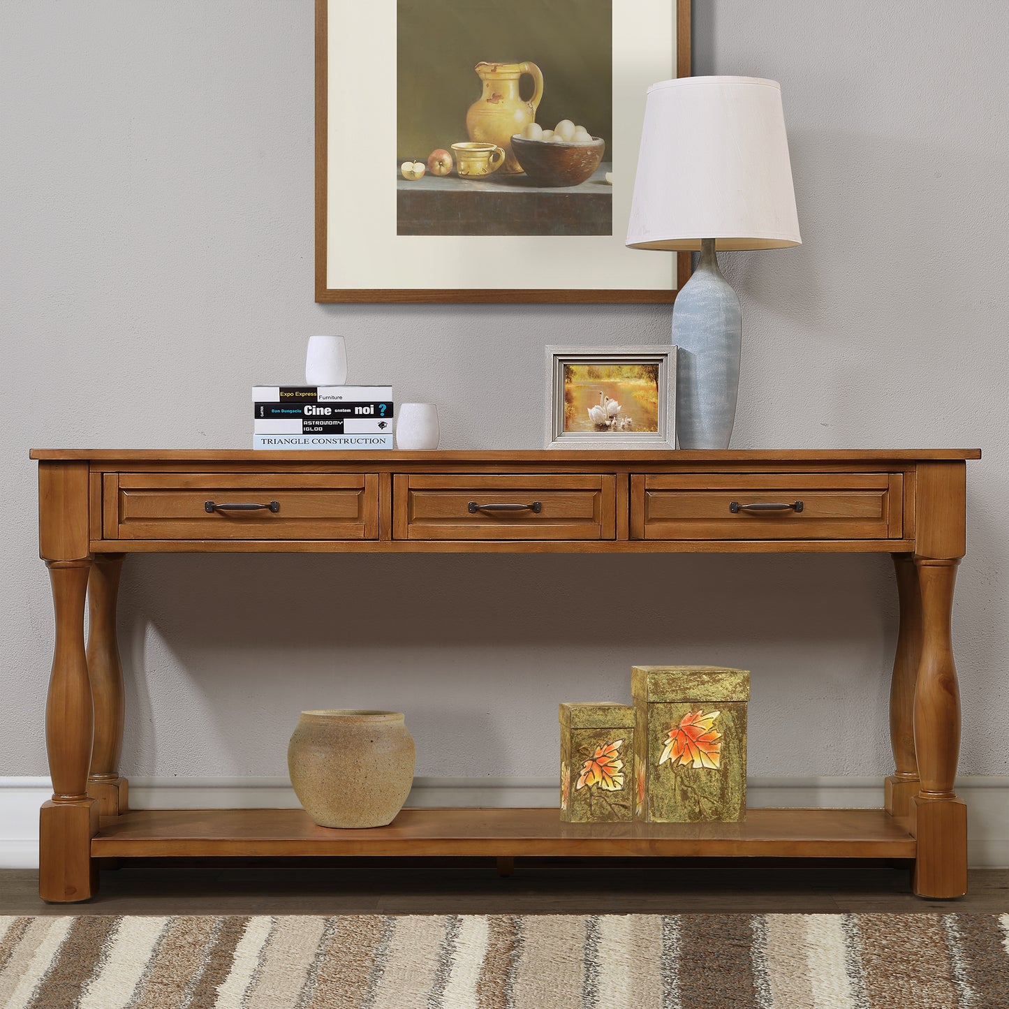 The ModuHaus 63" Solid Wood Console Table (Brown)