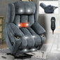 Up to 350 LBS Chenille Power Lift Recliner Chair, Heavy Duty Motion Mechanism with 8-Point Vibration Massage and Lumbar Heating, Blue