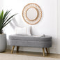 Gray Oval Storage Ottoman Bench – Modern Hidden Storage & Rubber Wood Legs (43.5”)