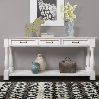 The ModuHaus 63" Solid Wood Console Table (Antique White)