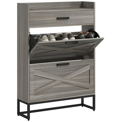 The ModuHaus Slim Shoe Cabinet (Distressed Gray)