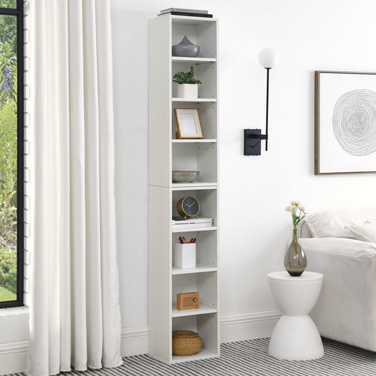 The ModuHaus 8-Tier Media Tower Rack (White)