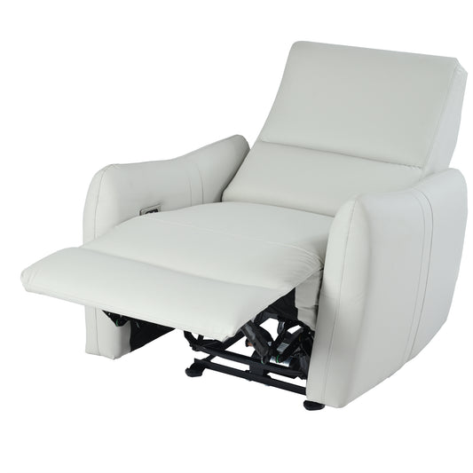 Wall Hugger Recliner, Power Recliner Chair, Electric Recliner for Living Room, PU Leather Reclining Armchair, Light Gray