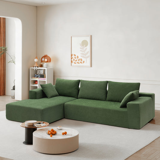 Modular Sectional Living Room Sofa Set, Modern Minimalist Style Couch, Cream
