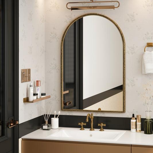 Arched Mirror,Wall Mirror for Bathroom,Vanity Mirror or Wall Decor Arch Mirror for LivingRoom Bedroom Entryway,Gold