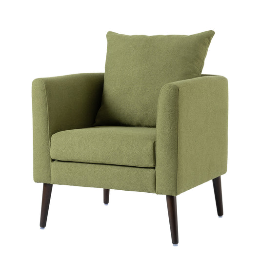 Modern Fabric Accent Chair, Upholstered Armchair for Living Room, (Olive)