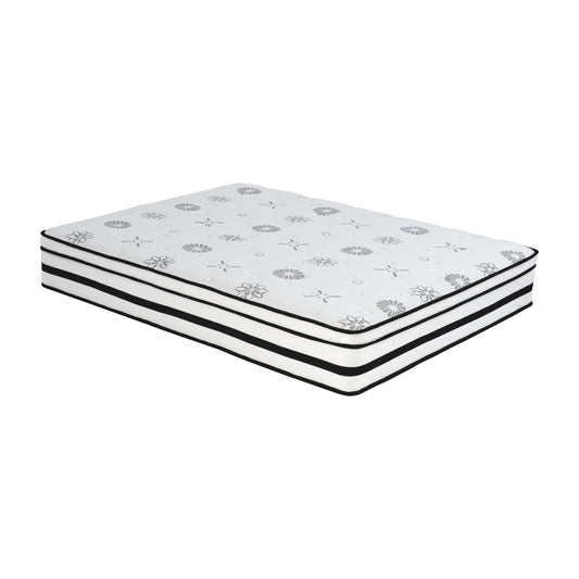 12-inch Queen Mattress Highly Breathable Quilted Cover Hybrid Mattress, White