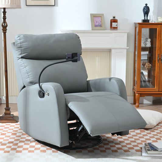 Swivel Rocker Recliner Chair, 360 Degree Nursery Rocking Chair, Glider Chair, Modern Small Rocking Swivel Recliner Chair, (Blue-gray)